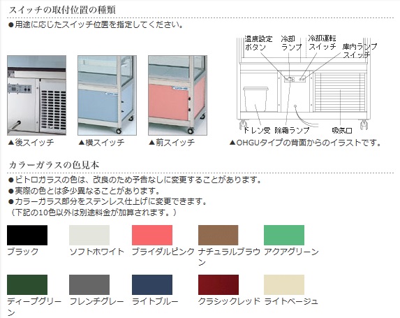 OHGU-SRAk-1200B OHO 冷蔵ショーケース（後引戸）スタンダードタイプ |  業務用冷蔵庫・厨房機器・エアコンの専門店｜空調・店舗・厨房センター